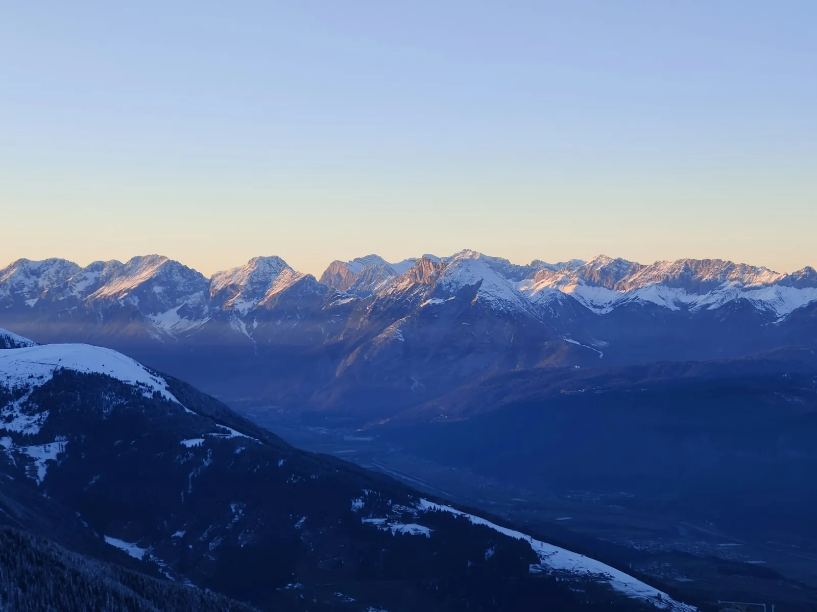 Alpine ridge at dusk